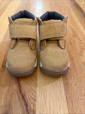 Timberland Kids Wheat Suede Hook-and-Loop Boots